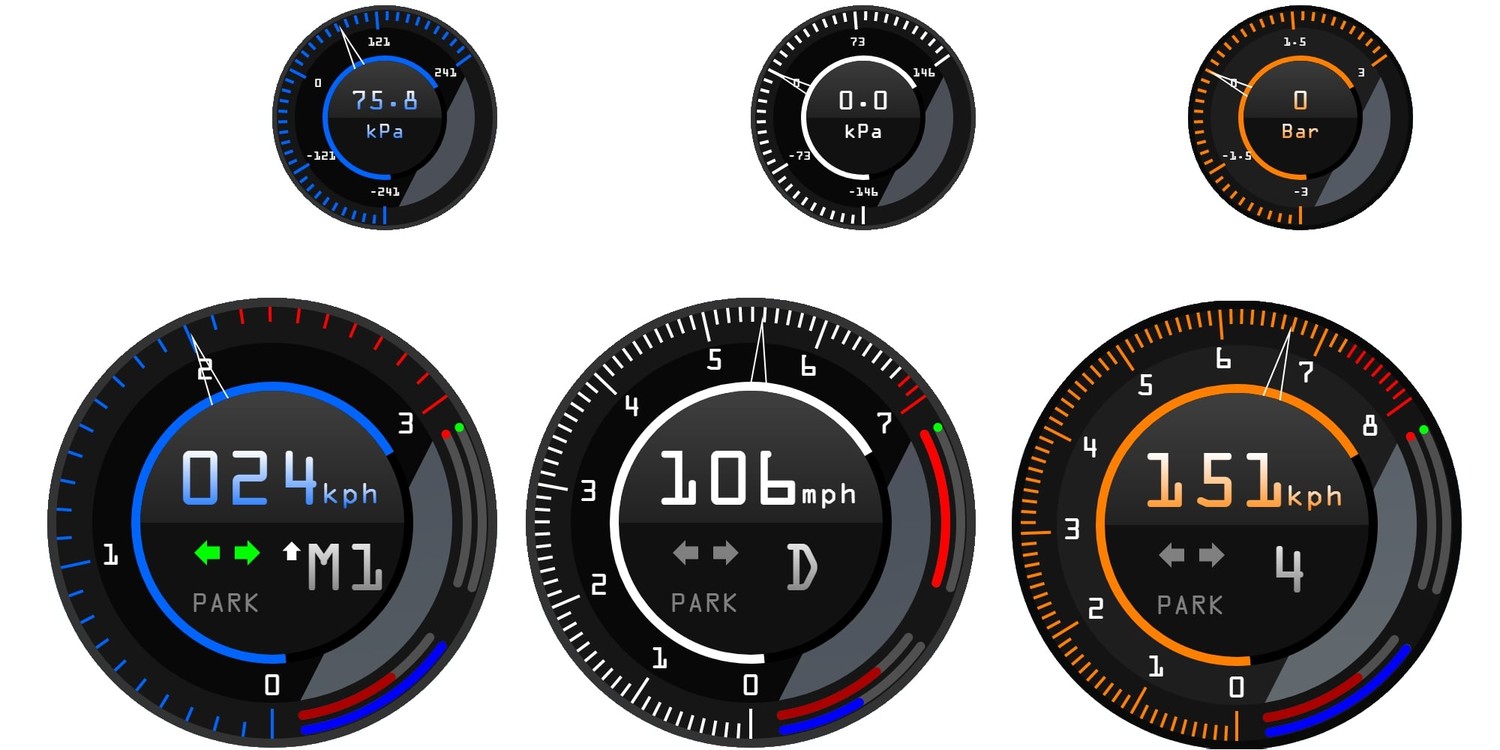 МОД Custom Tachometers and Boost Gauges v3.0.6 (0.33.x) ДЛЯ BEAMNG.DRIVE