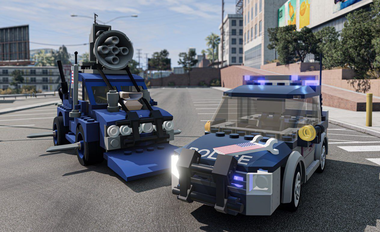 МОД Toy Building Block Car & Trailer (0.35.x) ДЛЯ BEAMNG.DRIVE