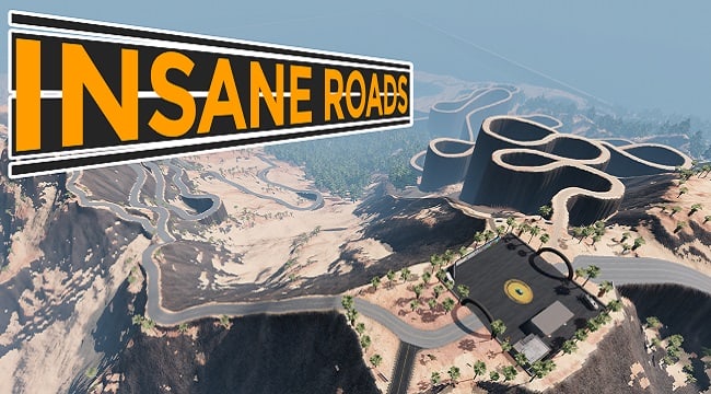 Мод Карта Insane Roads v1.0 (0.35.x) ДЛЯ BEAMNG.DRIVE