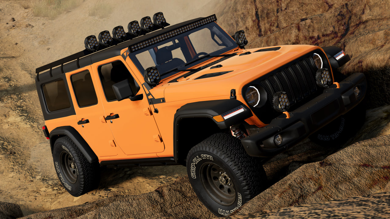 Мод Jeep Wrangler версия v2.0 (0.36.x) ДЛЯ BEAMNG.DRIVE