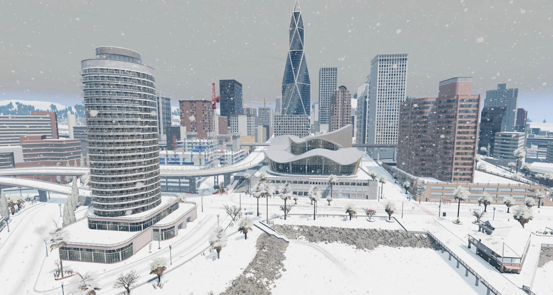 МОД Карта West Coast USA – Winter Storm Edition v1.0 (0.38.x) ДЛЯ BEAMNG.DRIVE