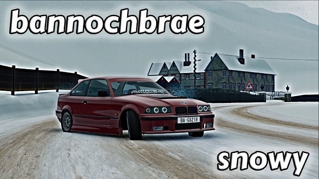МОД Карта Bannochbrae Winter Snow v1.0 (0.33.x) ДЛЯ BEAMNG.DRIVE
