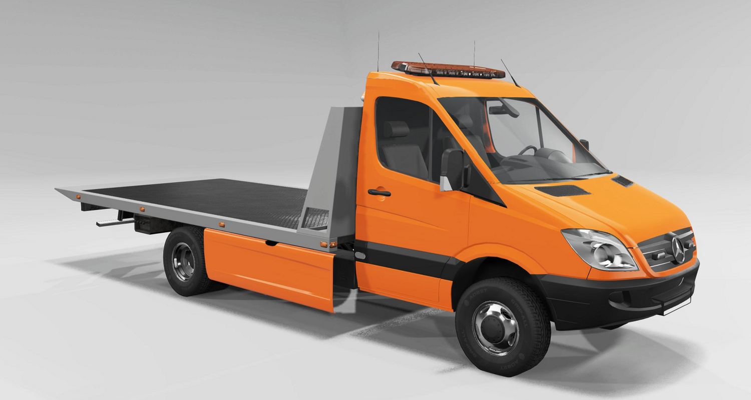 Мод Mercedes Sprinter Tow Truck v1.0 (0.38.x) ДЛЯ BEAMNG.DRIVE
