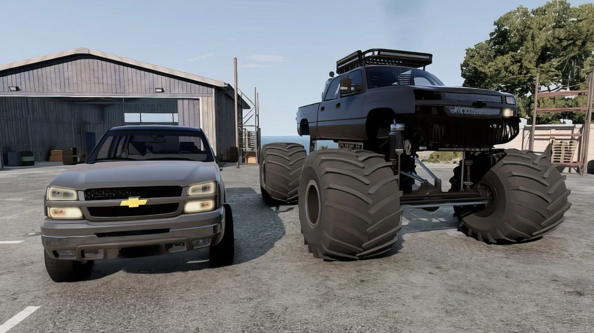 Мод Chevy Silverado/GMC Sierra (GMT800) 1999-2007 + Monster Max v1.0 (0.38.x) ДЛЯ BEAMNG.DRIVE