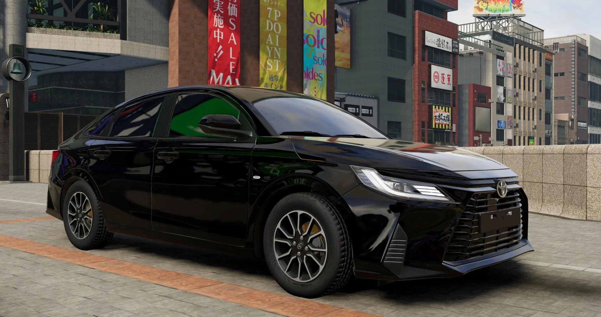 Мод Toyota Yaris Sedan v1.101 (0.38.x) ДЛЯ BEAMNG.DRIVE