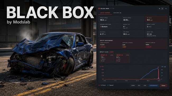 Мод Black Box v1.2 (0.38.x) ДЛЯ BEAMNG.DRIVE