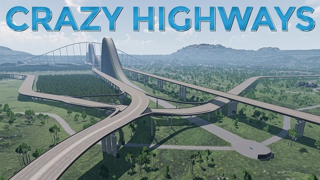 Мод Карта Crazy Highways v1.03 (0.38.x) ДЛЯ BEAMNG.DRIVE