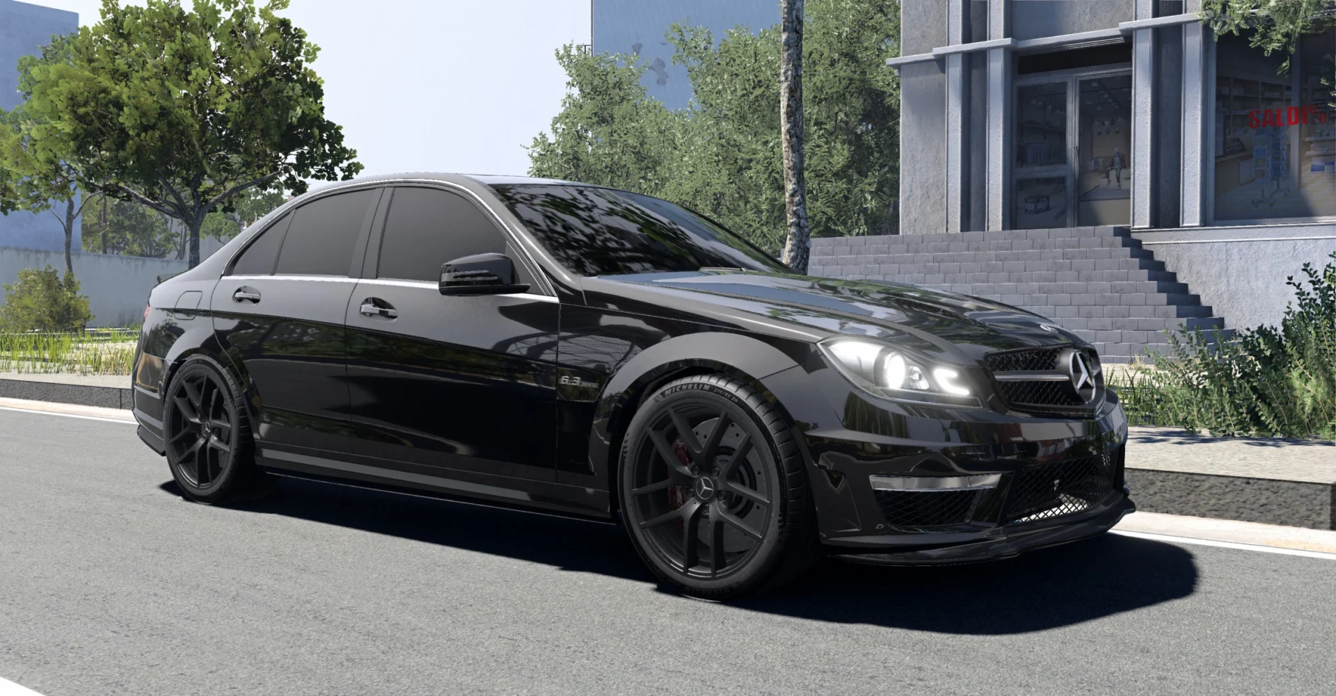 Мод Mercedes-Benz C63 W204 Edit v1.0 (0.39.x) ДЛЯ BEAMNG.DRIVE