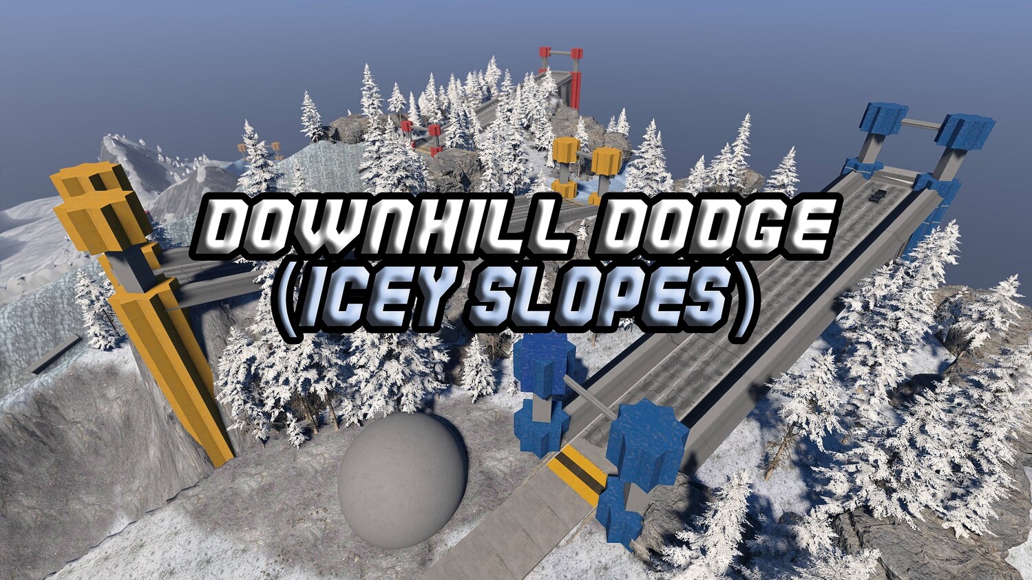 Мод Карта Down Hill Dodge - Icey Slopes v1.01 (0.39.x) ДЛЯ BEAMNG.DRIVE