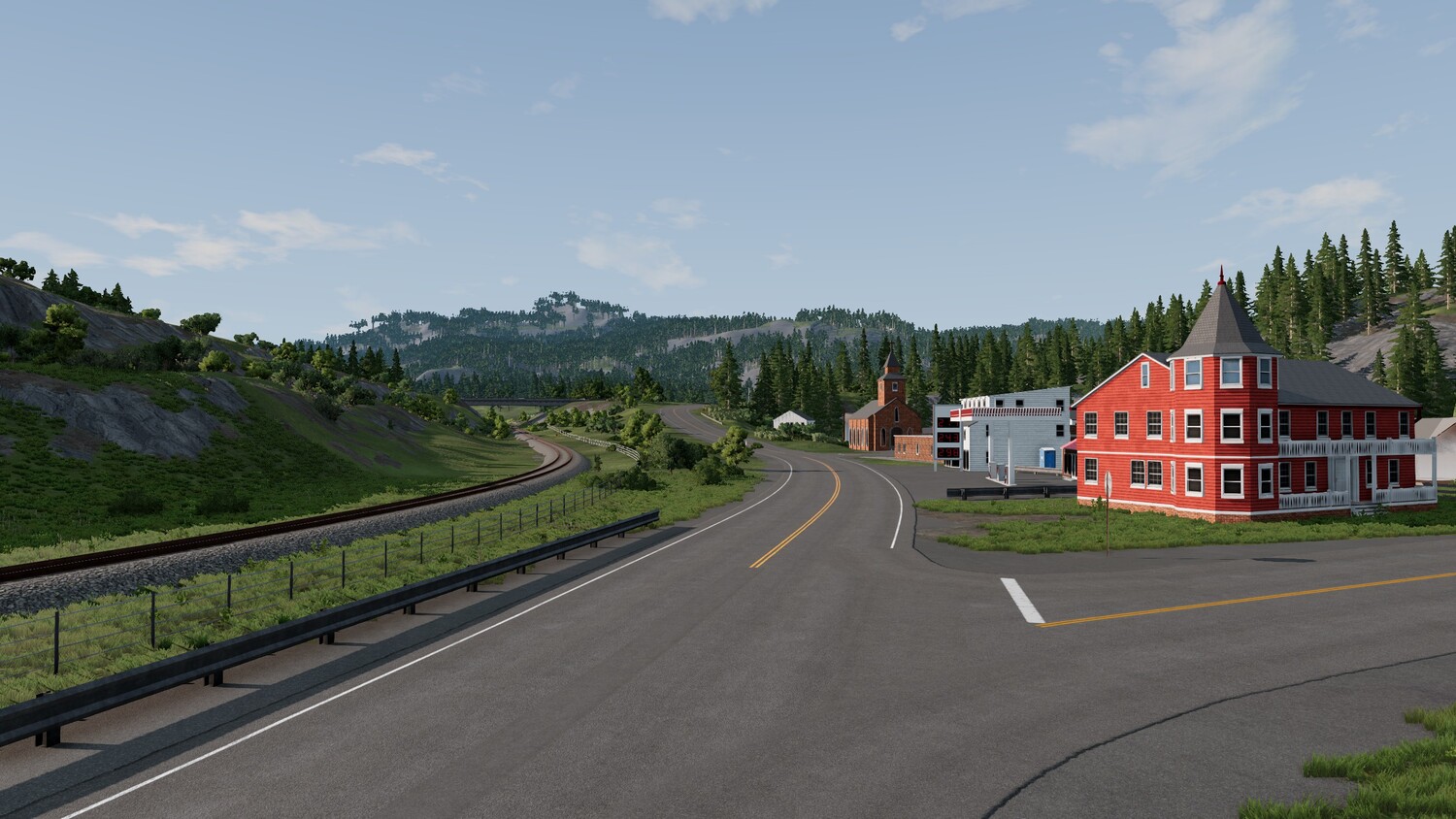 МОД Карта River Highway v1.8 (0.39.x) ДЛЯ BEAMNG.DRIVE