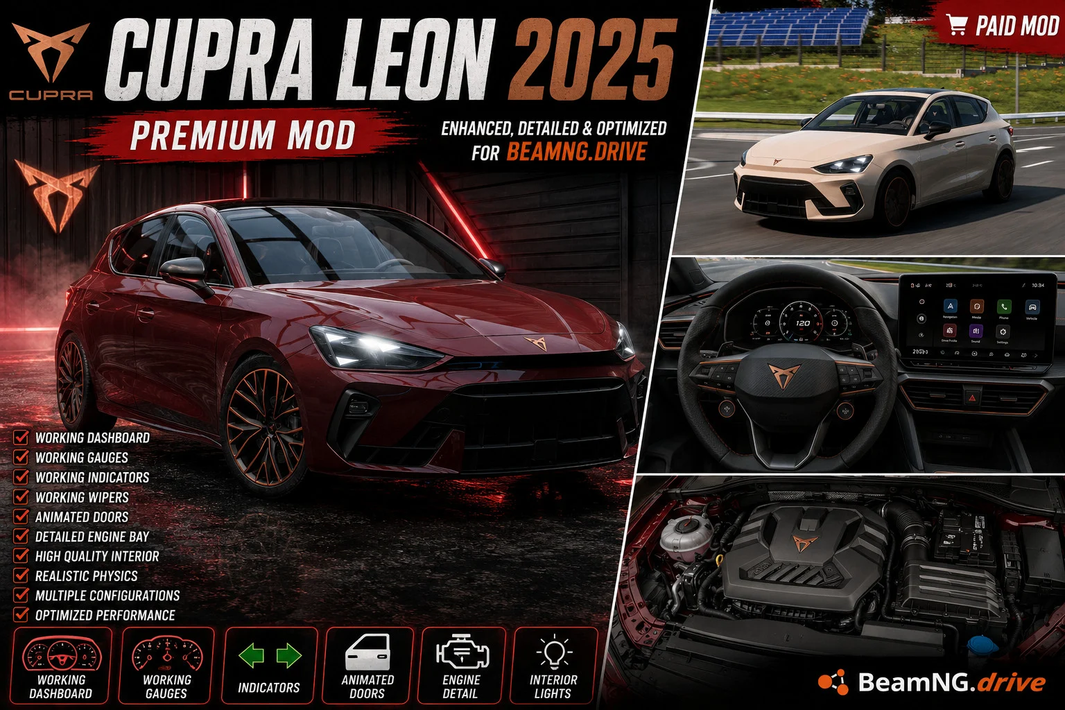 МОД Cupra Leon 2025 v1.0 (0.39.x) ДЛЯ BEAMNG.DRIVE
