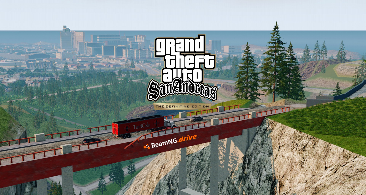 МОД Карта GTA: San Andreas v2.1 (0.39.x) ДЛЯ BEAMNG.DRIVE