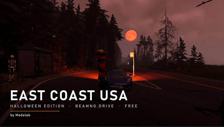 МОД East Coast USA - Halloween Edition v1.0 (0.39.x) ДЛЯ BEAMNG.DRIVE