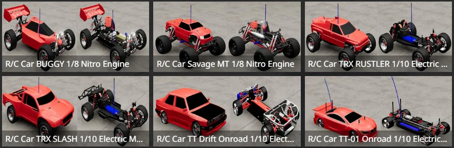 МОД BeamNG RC Car Pack v1.0 (0.34.x) ДЛЯ BEAMNG.DRIVE